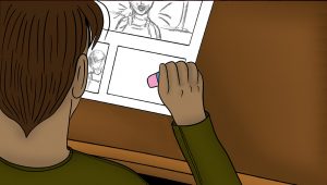 storyboard court-métrage mini projet dnmade bts audio-visuel illustration graphisme design graphique étudiante en graphisme anaïs collignon lycom 2020 coup de crayon  illustrator photoshop indesign