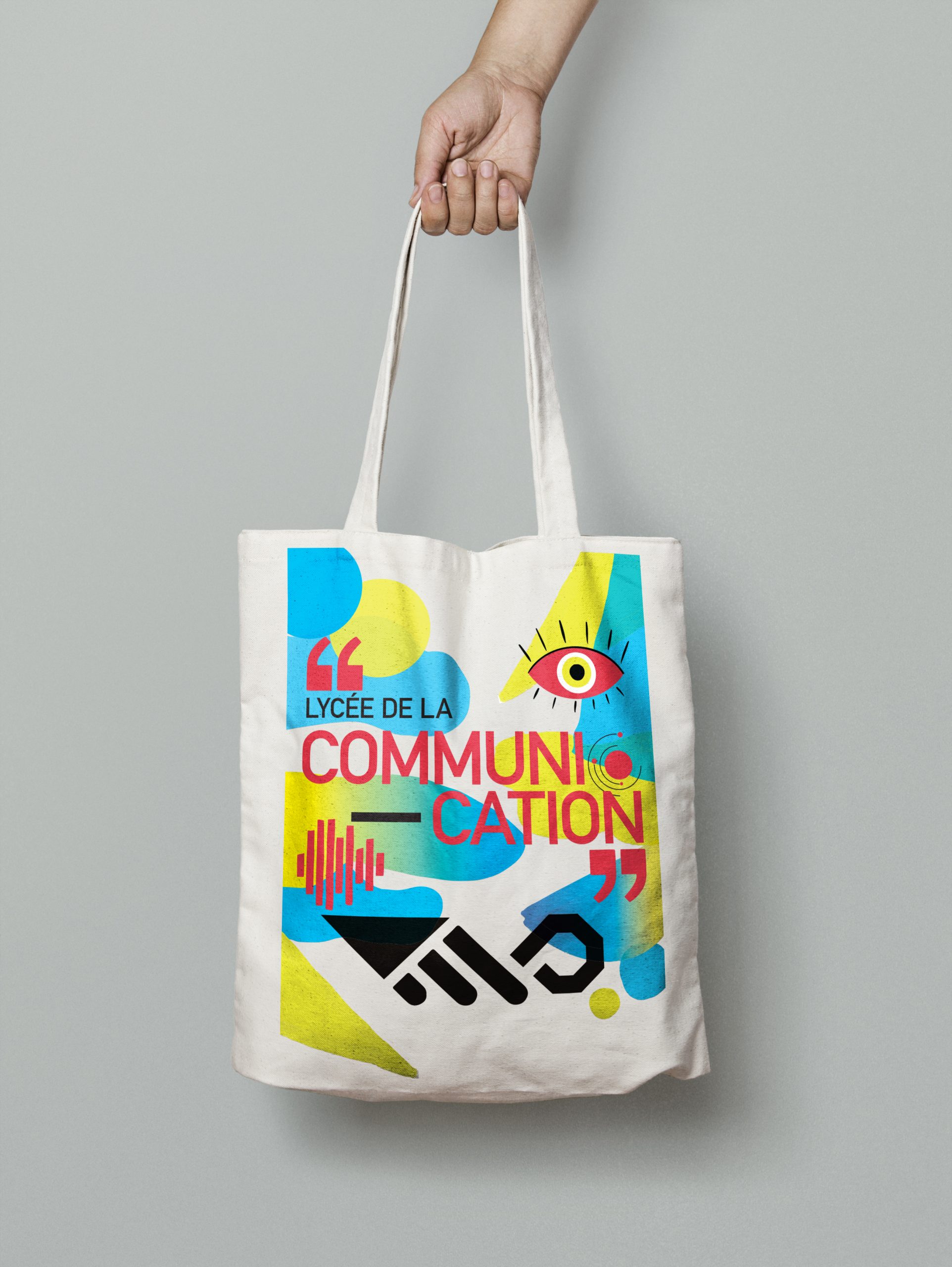journées portes ouvertes lycom lycée de la communication metz signalétique identité visuelle jpo graphisme design graphique étudiante en design graphique anaïs collignon affiche flyer goodies totebag badge dépliant brochure print édition communication visuelle 2020 2021 dnmade illustrator photoshop indesign