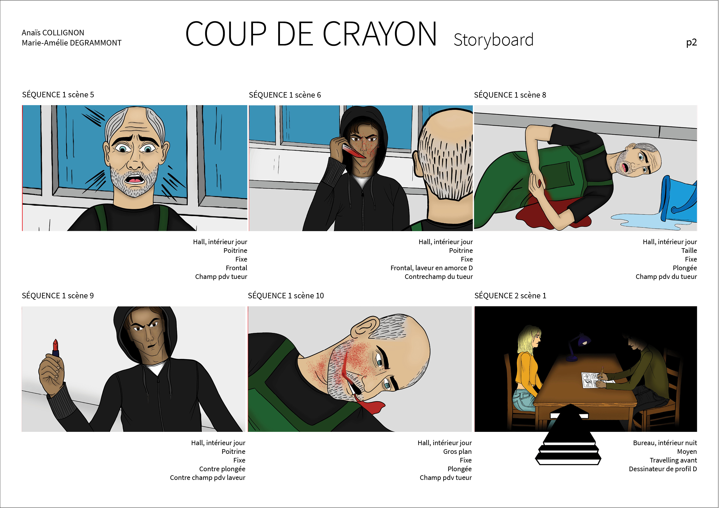 storyboard court-métrage mini projet dnmade bts audio-visuel illustration graphisme design graphique étudiante en graphisme anaïs collignon lycom 2020 coup de crayon illustrator photoshop indesign