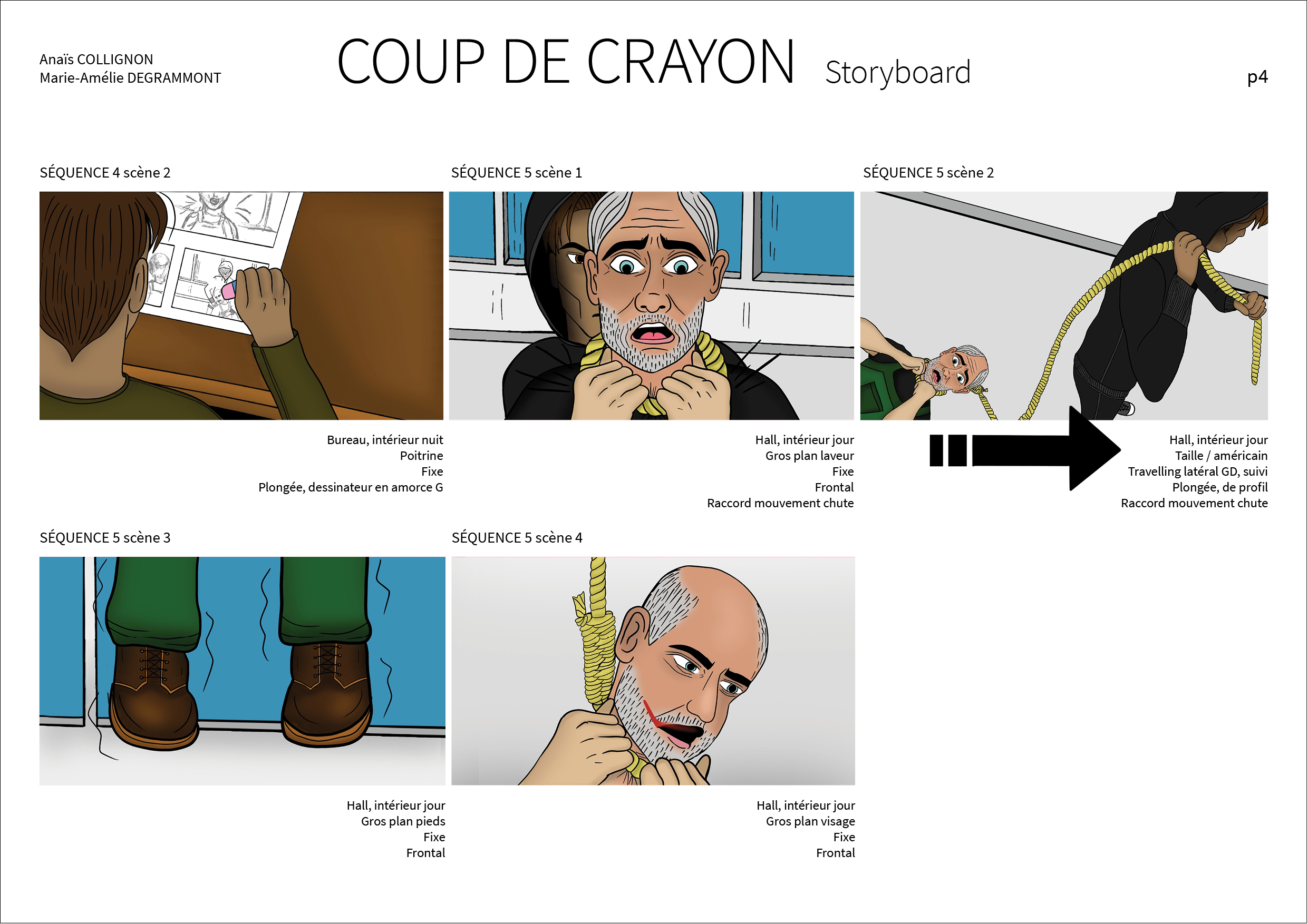 storyboard court-métrage mini projet dnmade bts audio-visuel illustration graphisme design graphique étudiante en graphisme anaïs collignon lycom 2020 coup de crayon illustrator photoshop indesign